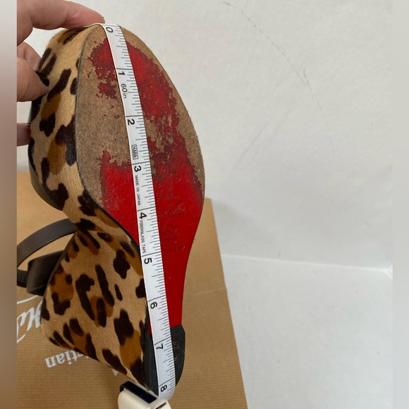 Christian Louboutin Ron Ron Zeppa Leopard Pony Calf Hair Wedge size 40